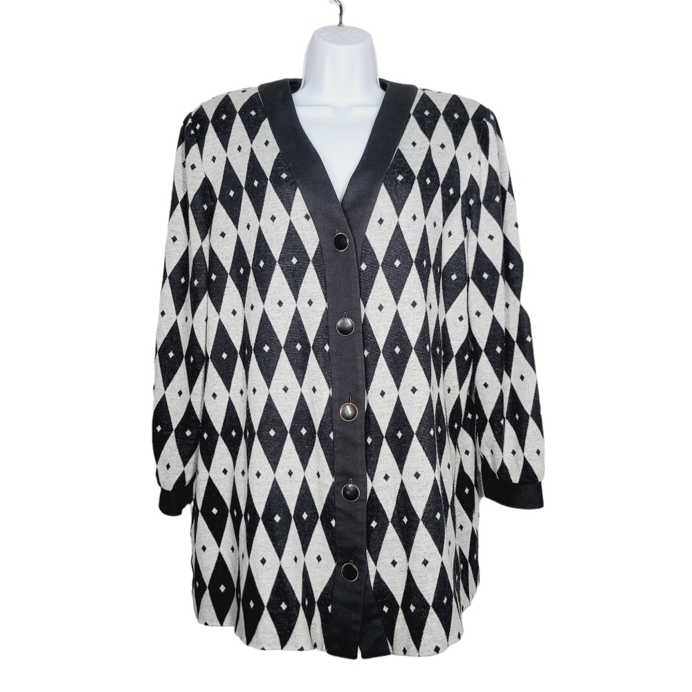 Vintage Leslie Fay Argyle Pattern Cardigan